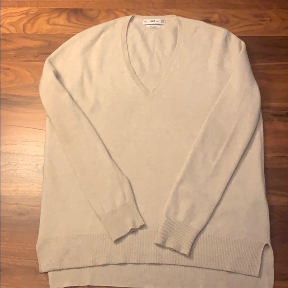 Zara 100% Cashmere V-neck Sweater